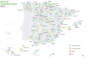 Mapa del reparto de alimentos por parte de Mercadona.