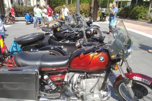 Algunos de los modelos que se han podido ver hoy en la exposición de motos antiguas