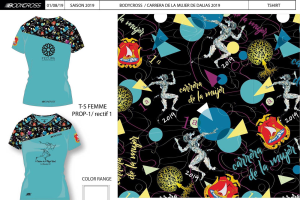Las camisetas para participar en la carrera.