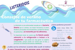 cartel editado por los farmacéuticos almerienses para prevenir la listeriosis.