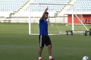 Pedro Emanuel en el entrenamiento de este jueves.