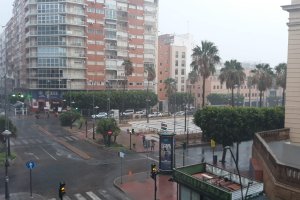 La Rambla, escenario del diluvio en la capital.