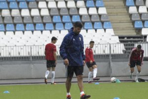 Pedro Emanuel en el entrenamiento de este jueves.