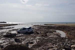 La playa de San José, este viernes por la mañana.