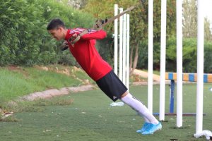 Darwin Núñez durante el entrenamiento que ha realizado en el Anexo.