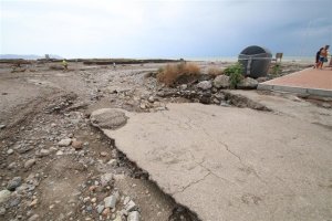 La rambla de Retamar tras las fuertes lluvias recibidas.