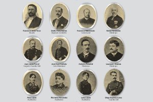 Personas  que se volcaron en el socorro a las víctimas de la gran inundación de 1891. Publicación Almería-Consuegra.