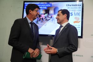 Juanma Moreno y Juan Marín, tras el Consejo de Gobierno de hoy.