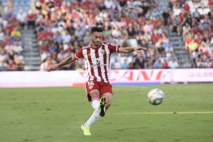 José Carlos Lazo en su estreno como titular en el Almería.