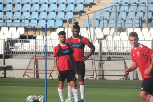 Chema y Sekou en el Estadio.