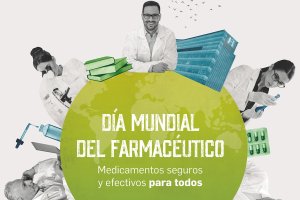 Detalle del cartel diseñado por el Día Mundial del Farmacéutico.