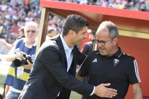 Pedro Emanuel y Álvaro Cervera antes del partido.