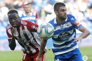 Appiah en el Deportivo-Almería.