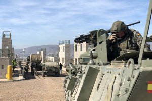 Ejercicio Cedro, ayer en el campo de maniobras de Viator