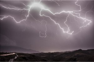 Tormenta en el desierto de Tabernas en la noche del 13 de septiembre.