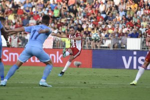 Valentín Vada en el partido contra el Girona.