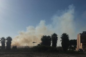 Zona afectada en La Cañada por el incendio.