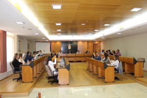 Votación durante la sesión plenaria extraordinaria celebrada en El Ejido.