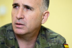 El general Marcos Llago, fotografiado por Juan Sánchez en un momento de la entrevista.