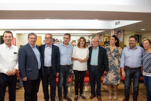 La secretaria general en Andalucía, Susana Díaz, siguió el debate en la sede del PSOE de Almería.