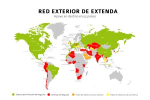 Mapa de la red Exterior de Extenda.