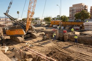 Trabajos de la primera fase del soterramiento en la zona de El Puche