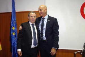Jerónimo Parra y Diego Martínez, ayer, en la Cámara de Comercio.