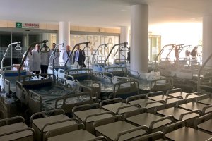 Las camas instaladas en el Materno Infantil.