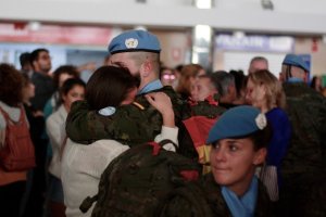 Imagen de la salida de la tercera rotación al Líbano desde el aeropuerto de Almería.
