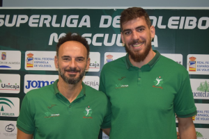 Manolo Berenguel con Hage en la presentación.