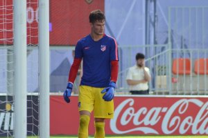 José María Saldaña con el Atlético de Madrid.