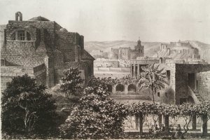 Almería 1850. Grabado de Francisco Javier Parcerisa.