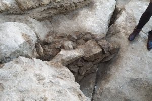 Restos romanos hallados en la excavación.