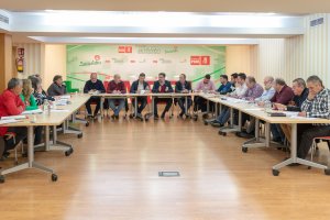Reunión ayer en la sede del PSOE de Almería.