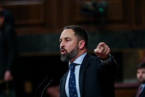 Santiago Abascal interviniendo desde la tribuna del Congreso de los Diputados.