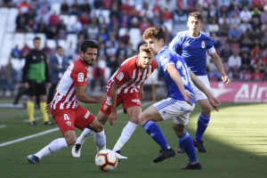 Romera en el partido de la pasada temporada ante el Real Oviedo.
