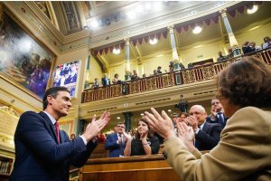 Pedro Sánchez, tras ser investido este martes. (Foto: Congreso)