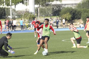 Wilfrid Kaptoum en el entrenamiento de este viernes.