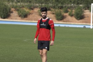 Chema Núñez en su última sesión con el Almería.