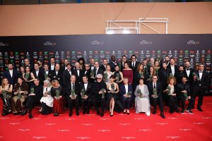 Foto de familia de todos los premiados de la XXXIV edición de los Premios Goya.