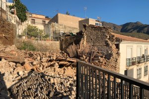 La estructura después del derrumbamiento.