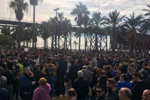 Concentración de agricultores a finales del pasado año.