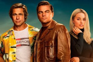 Brad Pitt, Leonardo DiCaprio y Margot Robbie, en Érase una vez en Hollywood.