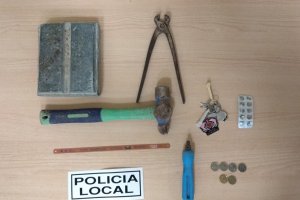Objetos intervenidos por parte de la Policía Local.