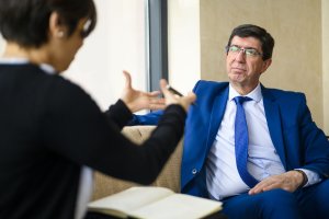 Juan Marín vicepresidente de la Junta de Andalucía en un momento de la entrevista concedida a este medio.