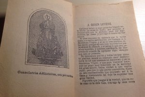 Detalle de la publicación divulgativa sobre la Virgen del Saliente hallada ahora.