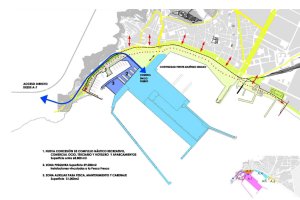 Gráfico del desarrollo del puerto pesquero. Imagen del Master plan
