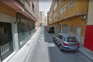 Lugar de la calle Malvarrosa en el que se produjo el accidente.