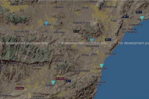 Mapa incluido en el informe de la CE con los medidores radiológicos localizados.
