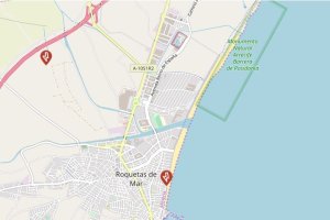 Mapa de icidencias de Endesa en el municipio de Roquetas.